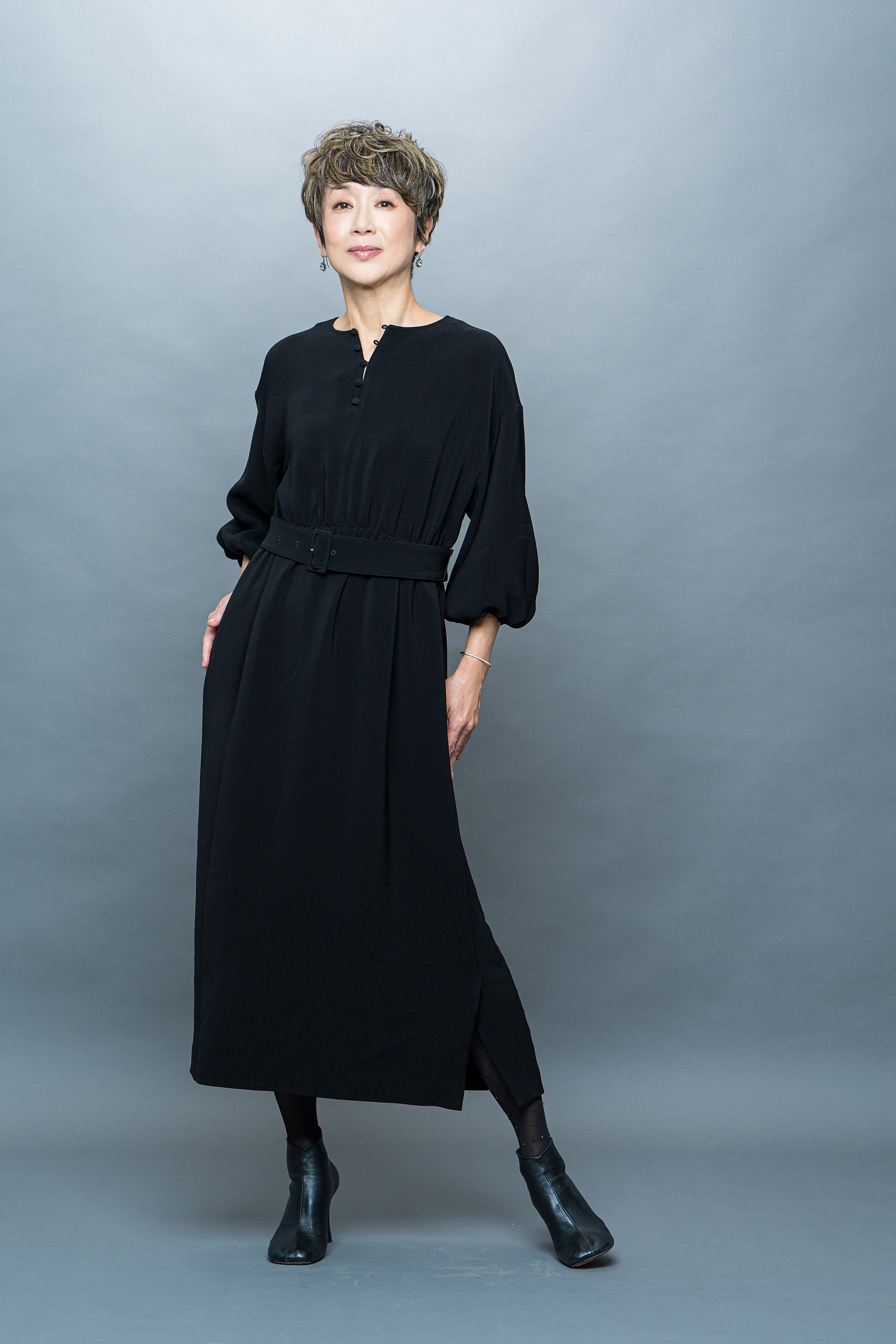 ベルト付きワンピース/OP-01 | nuit noire